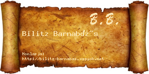 Bilitz Barnabás névjegykártya